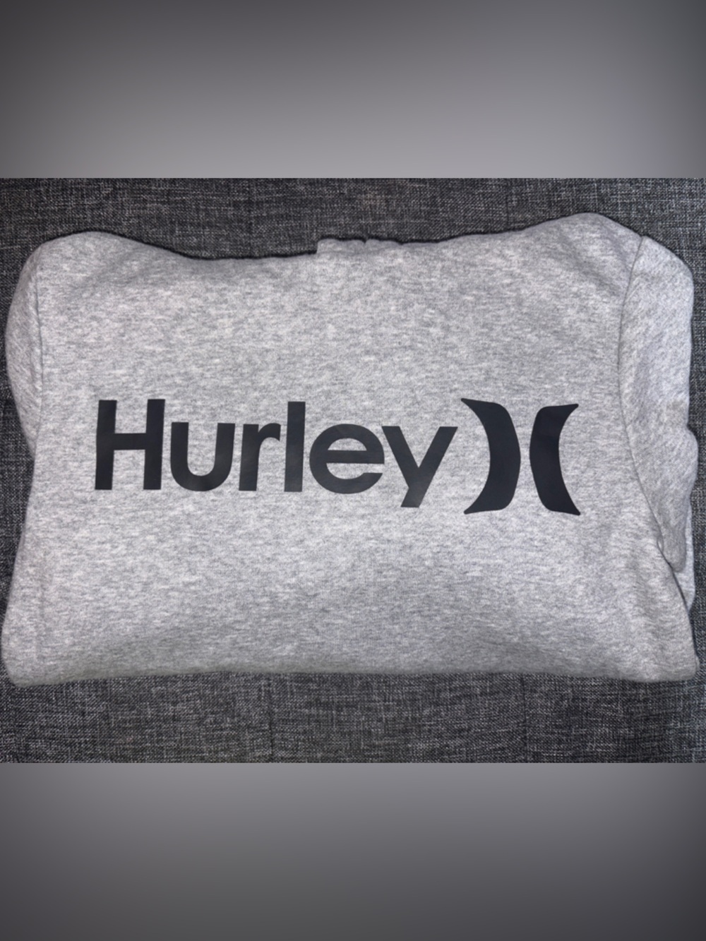 New Hurley Light Gray Pullover Hoodie with Black Logo